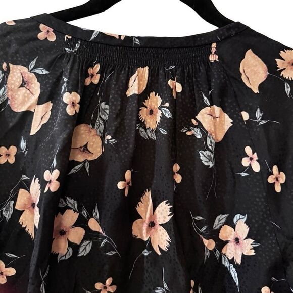 NWOT Rebecca Taylor Black Floral Jacquard Daniella Silk Blouse Size 2 Small - Picture 7 of 16